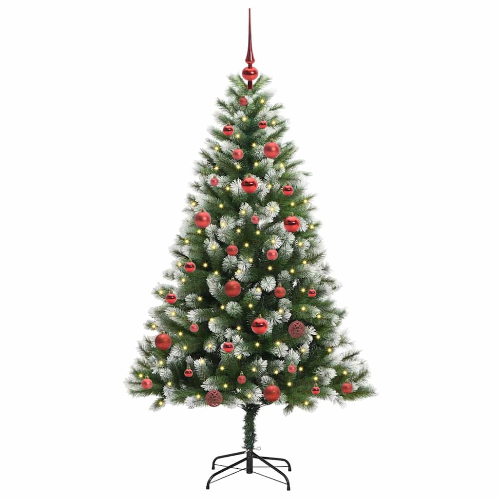 Vidaxl árbol de Navidad artificial abatible con nieve cubierto 150 cm