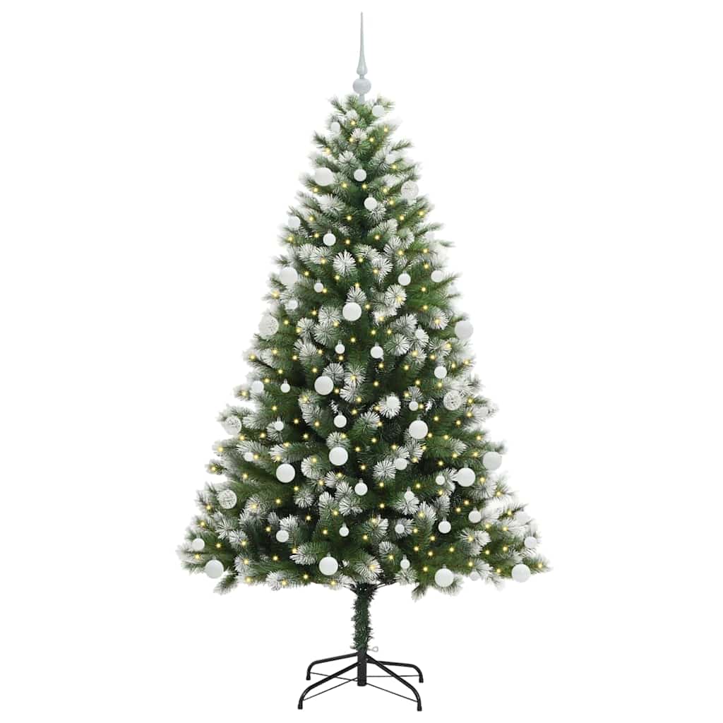 Vidaxl árbol de Navidad artificial abatible con nieve cubierta 180 cm