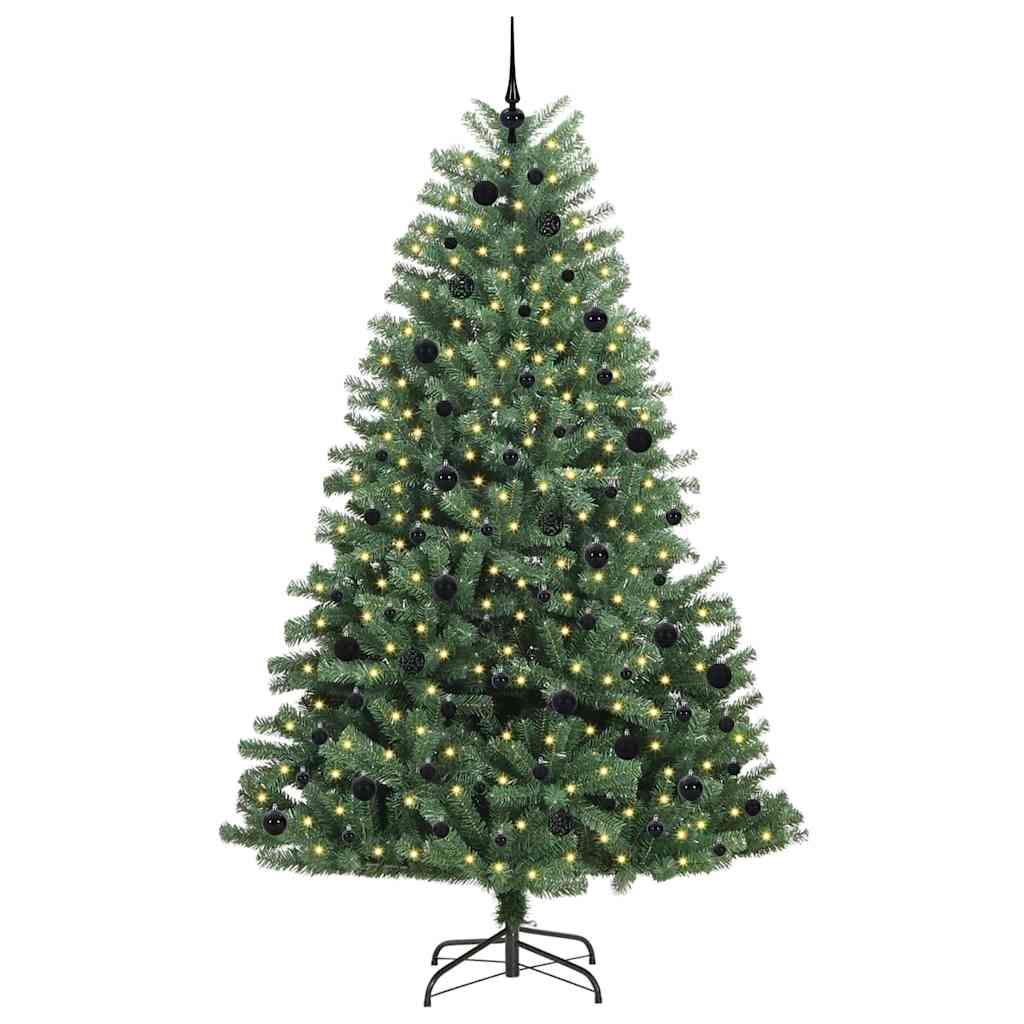 Vidaxl kunstmatige inklapbare kerstboom groen 240 cm pvc en metaal