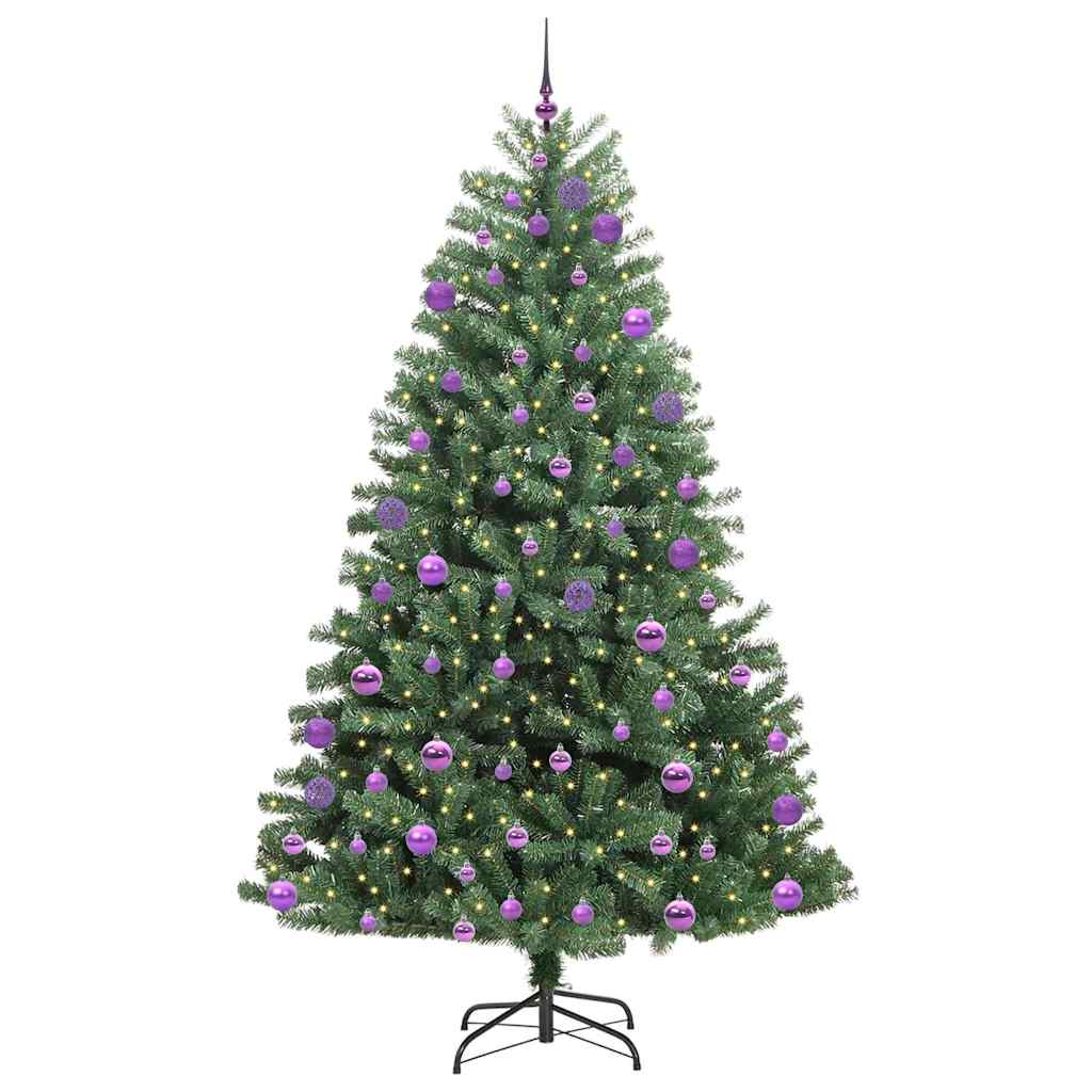 Vidaxl kunstmatige inklapbare kerstboom groen 240 cm pvc en metaal