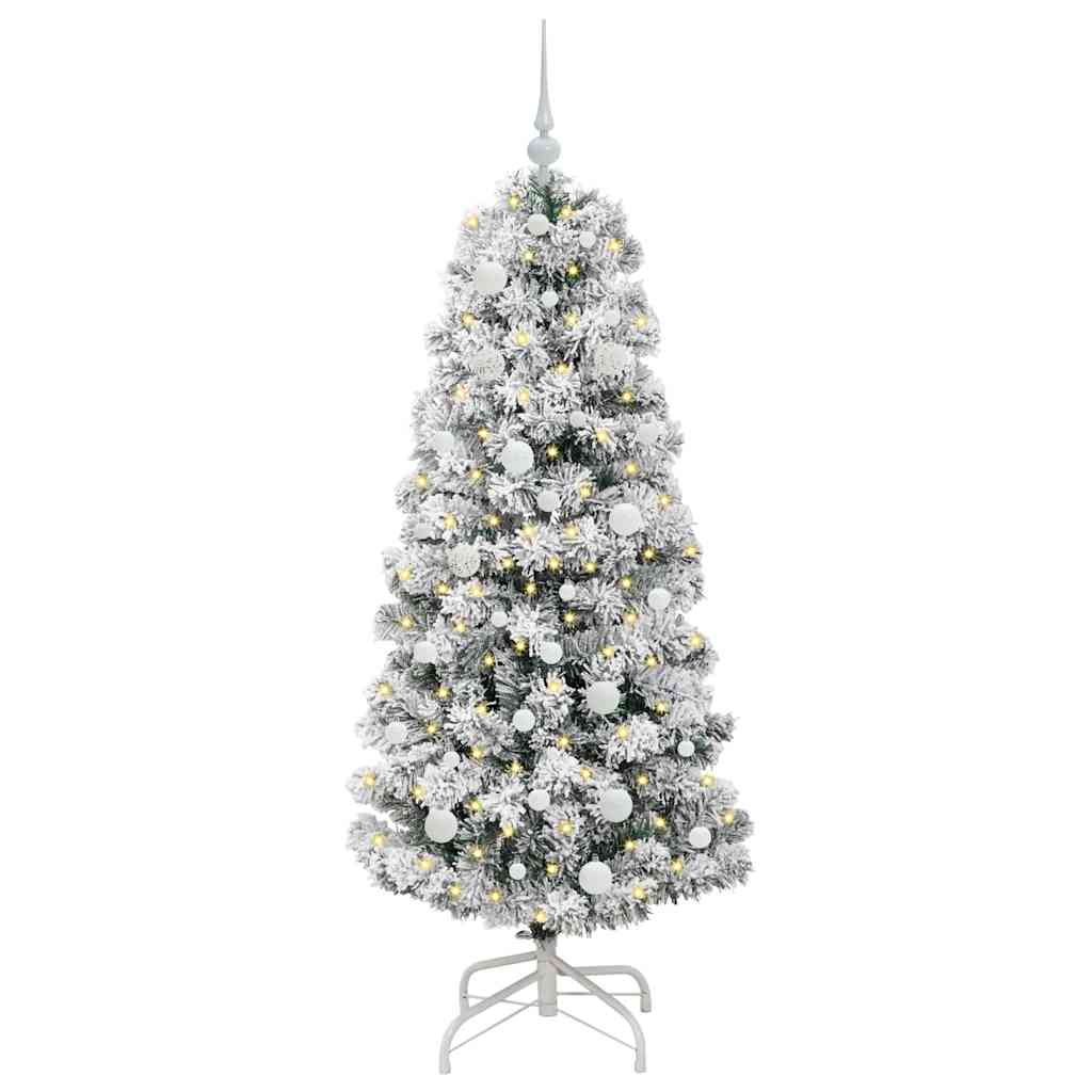 Vidaxx albero di Natale pieghevole artificiale verde e bianco 150 cm
