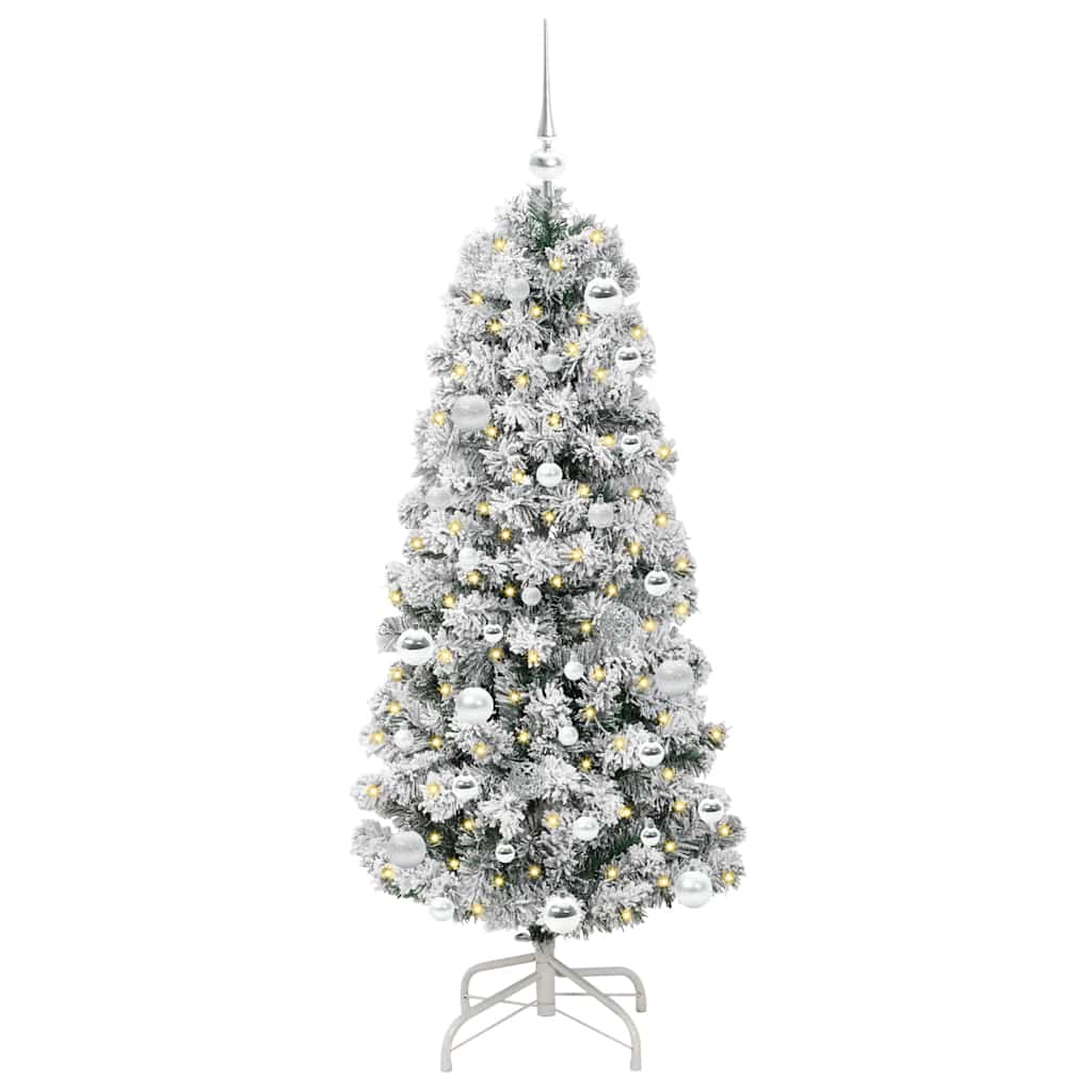Vidaxx albero di Natale pieghevole artificiale verde e bianco 150 cm