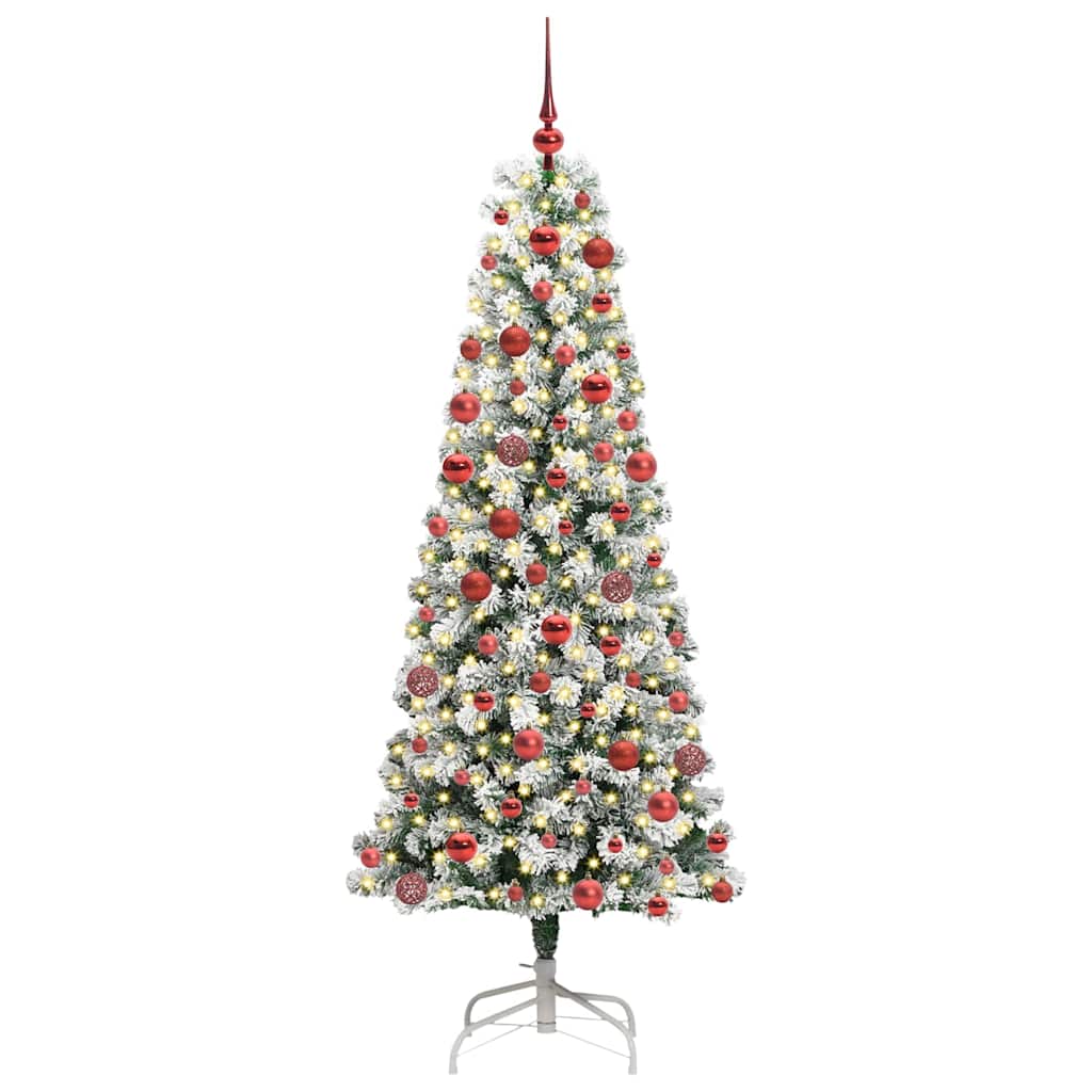 Vidaxx árbol de Navidad artificial plegable verde y blanco 180 cm