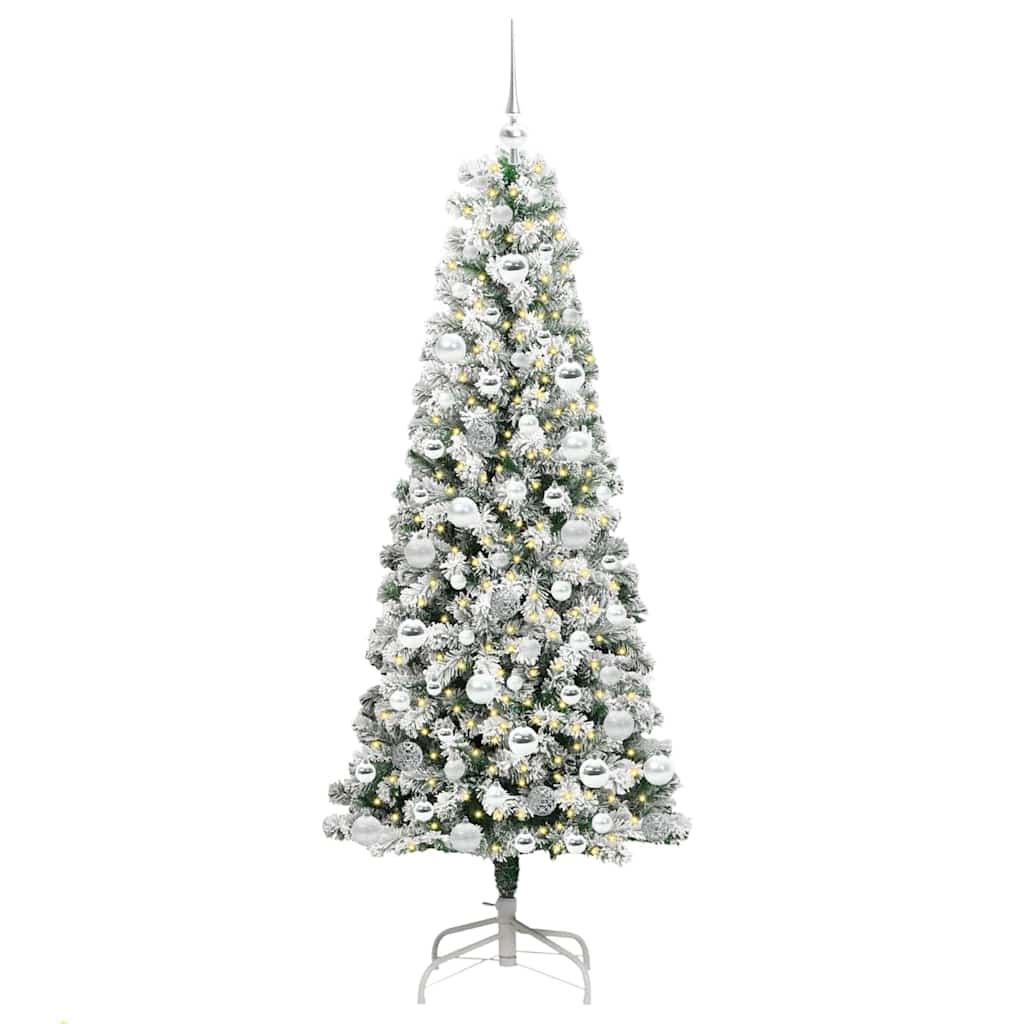 Vidaxl kunstmatige inklapbare kerstboom groen en wit 180 cm