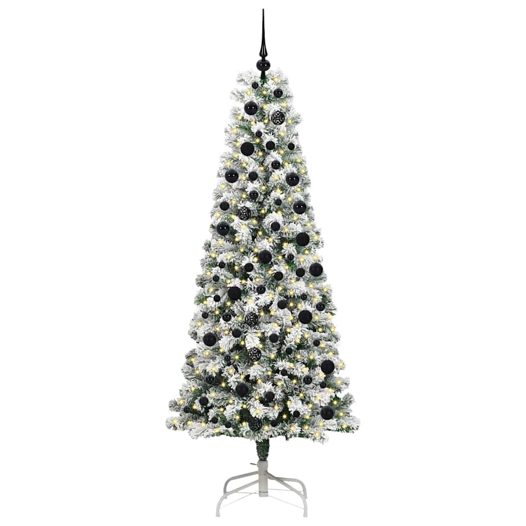 Vidaxx árbol de Navidad artificial plegable verde y blanco 210 cm
