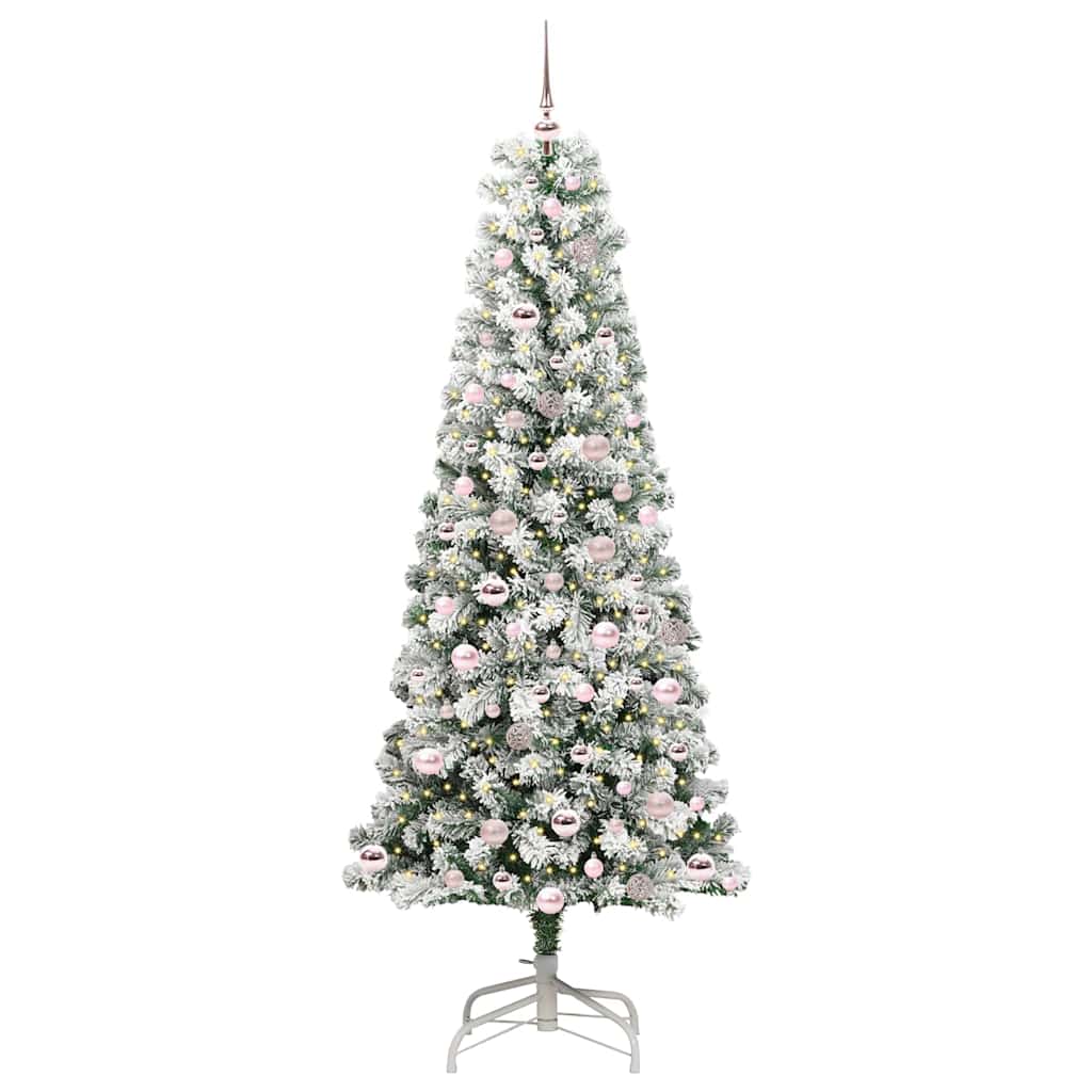Vidaxx albero di Natale pieghevole artificiale verde e bianco 210 cm