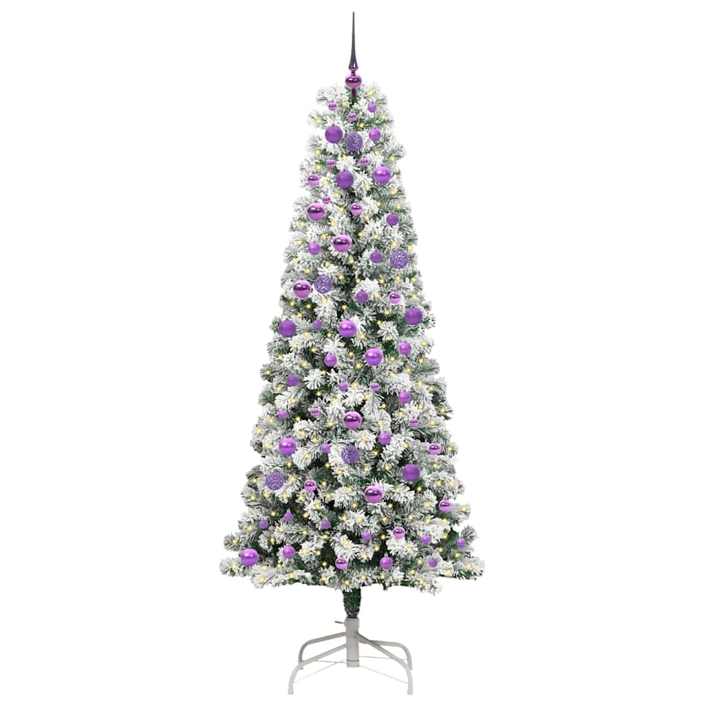 Vidaxx albero di Natale pieghevole artificiale verde e bianco 210 cm