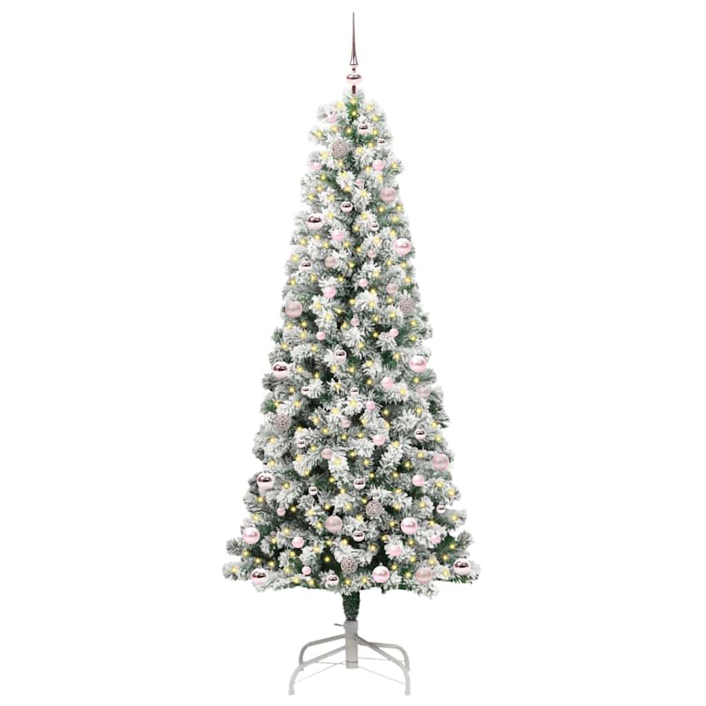 Vidaxx albero di Natale pieghevole artificiale verde e bianco 240 cm