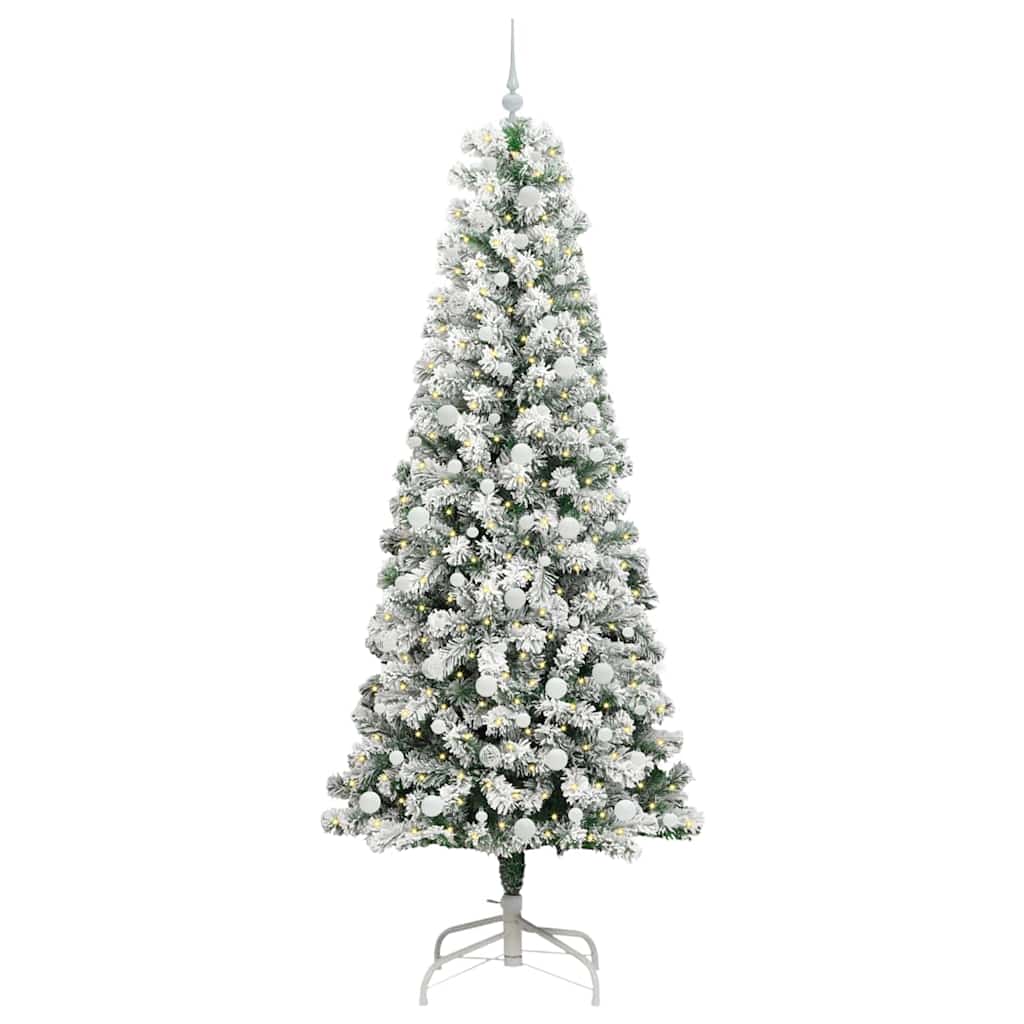 Vidaxx albero di Natale pieghevole artificiale verde e bianco 240 cm