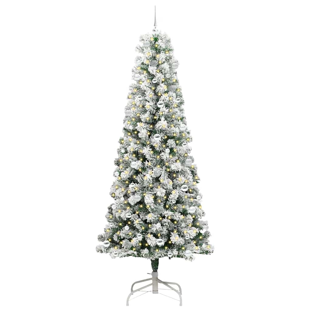 Vidaxx albero di Natale pieghevole artificiale verde e bianco 240 cm