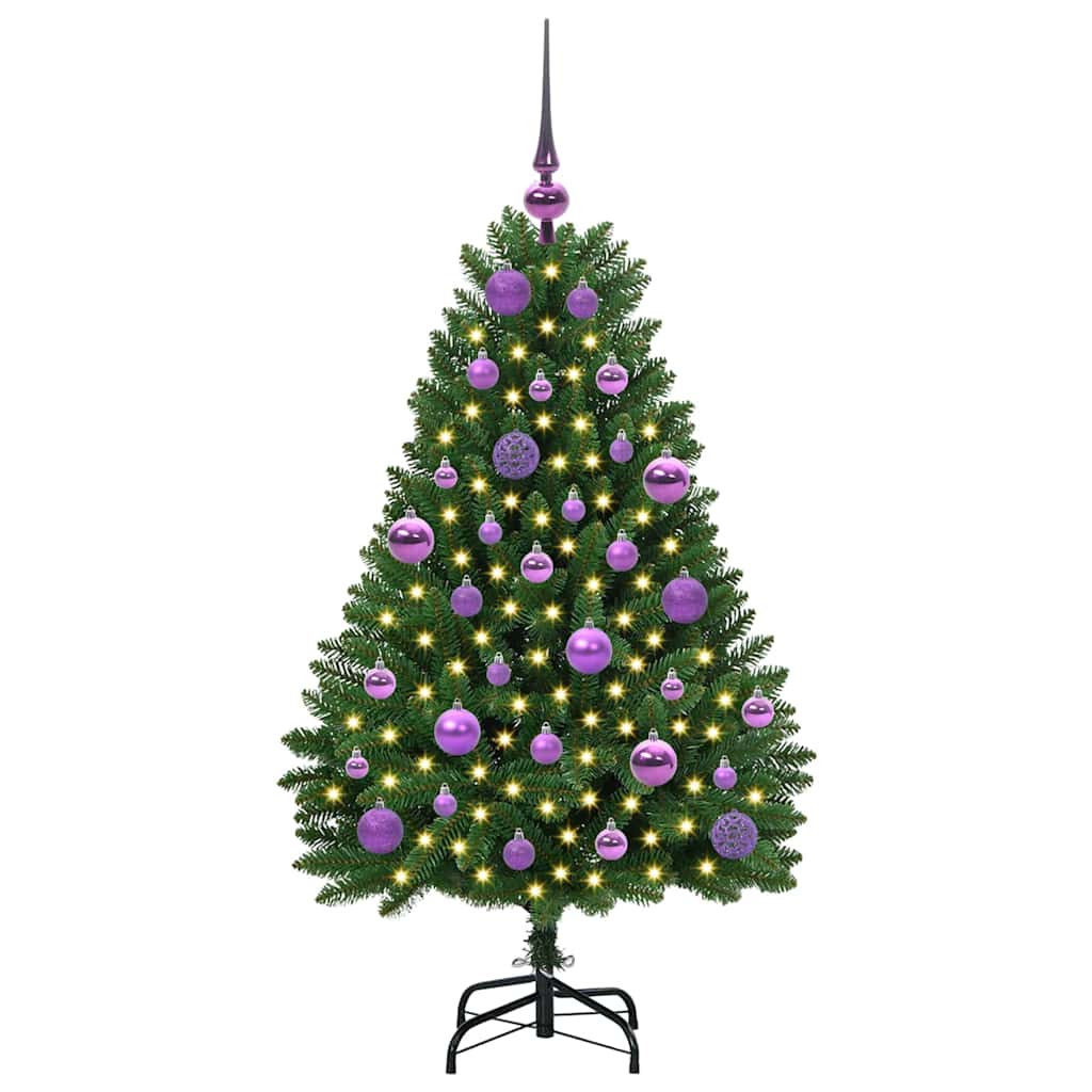 Albero di Natale artificiale Vidaxx con 150 LED verdi, PVC 120 cm e metallo