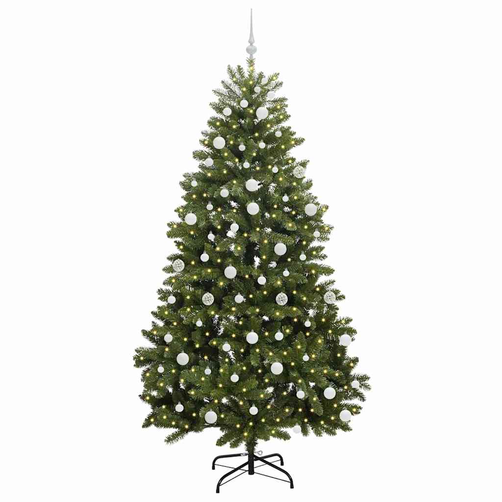 Albero di Natale artificiale Vidaxx con 300 LED verdi, 210 cm in PVC e metallo
