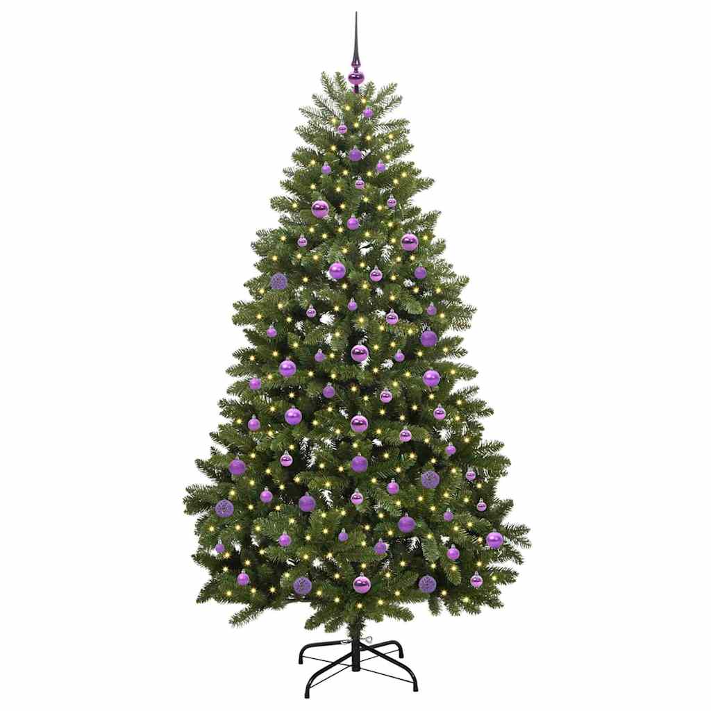 Albero di Natale artificiale Vidaxx con 300 LED verdi, 210 cm in PVC e metallo
