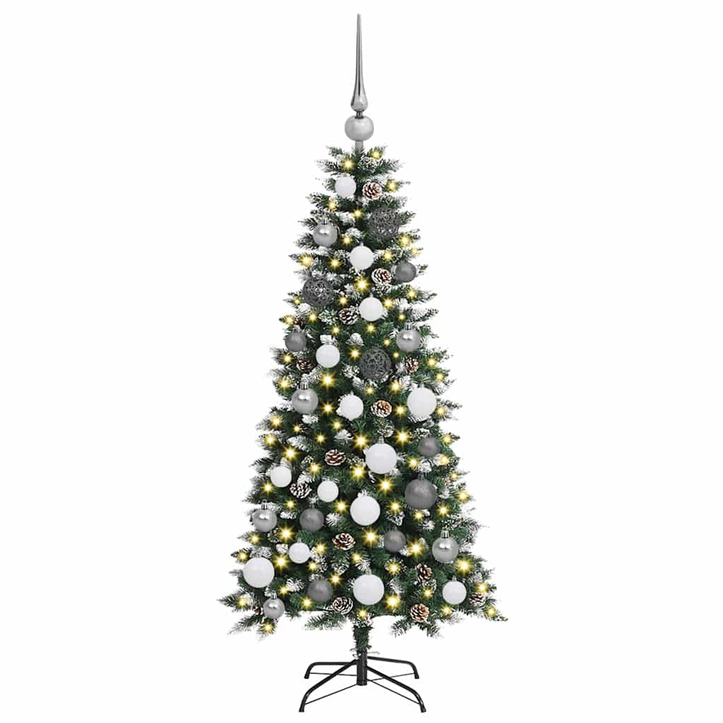 Albero di Natale artificiale VidaXL con 150 LED verdi, 120 cm in PVC e plastica e acciaio