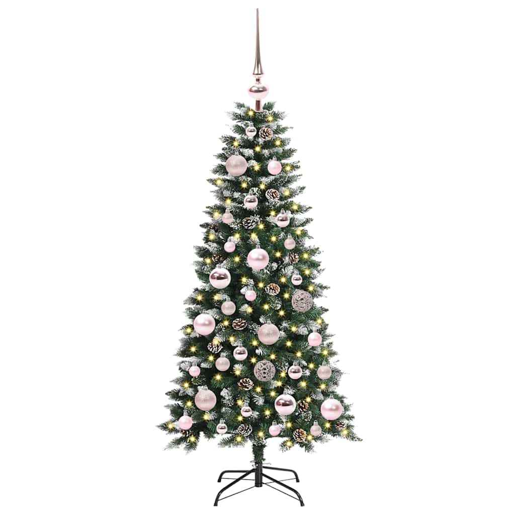 Albero di Natale artificiale VidaXL con 150 LED verdi, 120 cm in PVC e plastica e acciaio