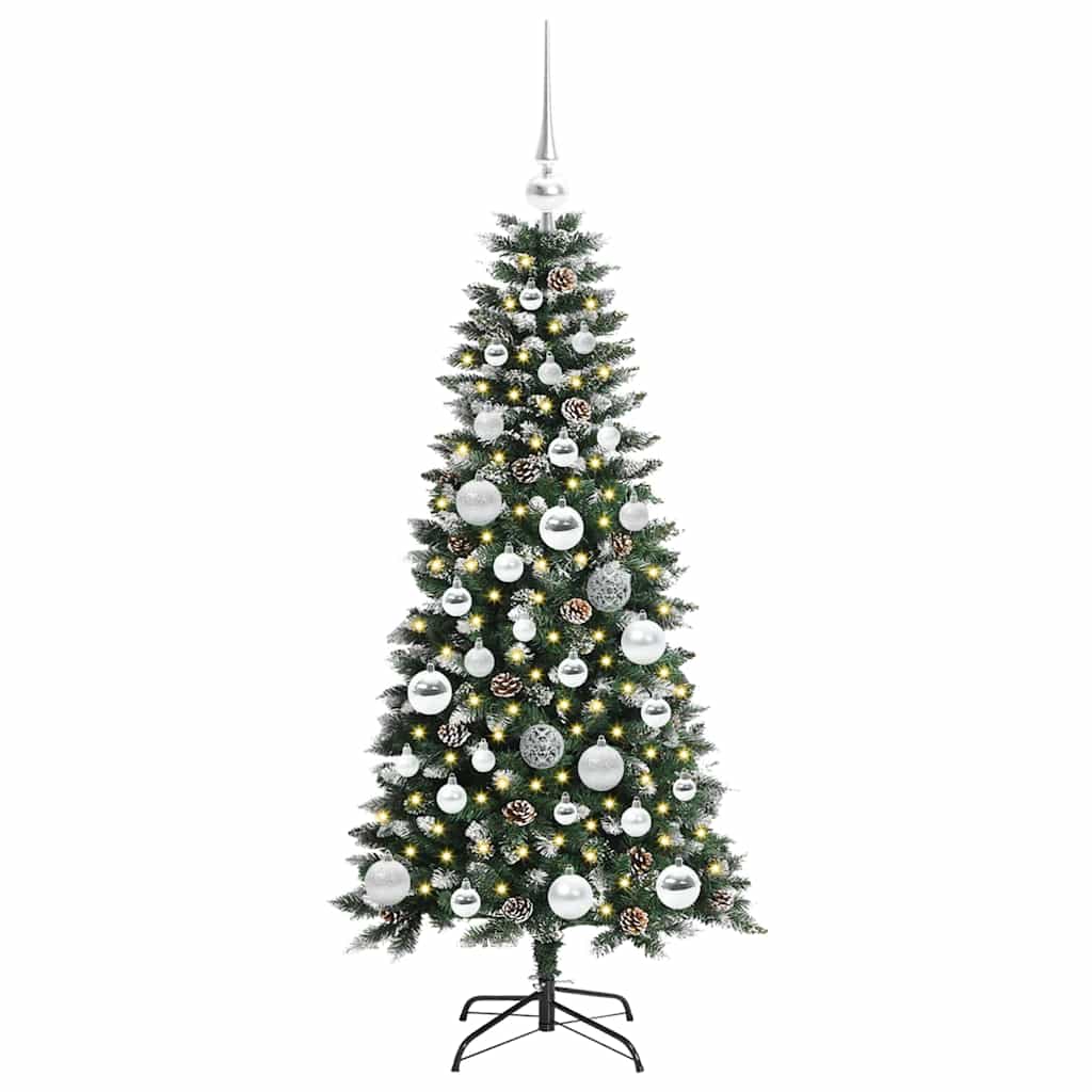 Albero di Natale artificiale VidaXL con 150 LED verdi, 120 cm in PVC e plastica e acciaio