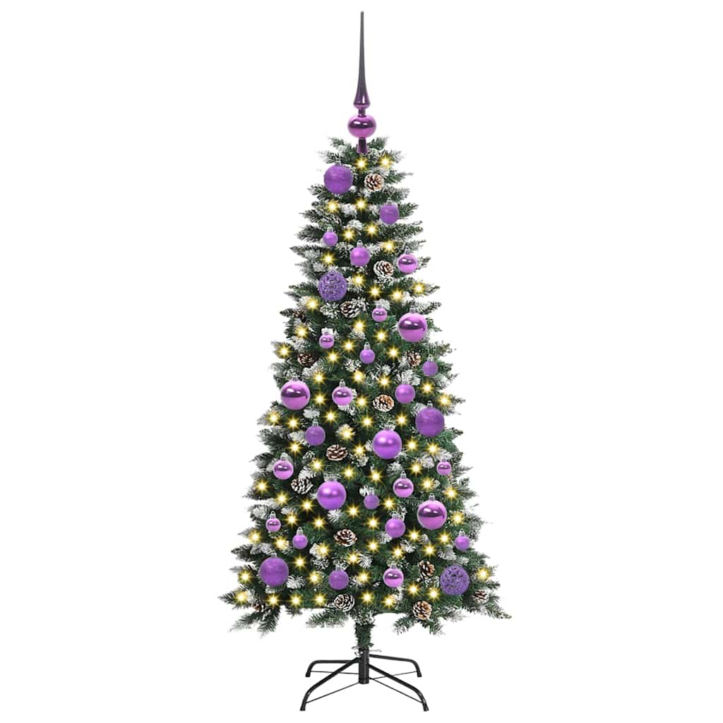 Albero di Natale artificiale VidaXL con 150 LED verdi, 120 cm in PVC e plastica e acciaio