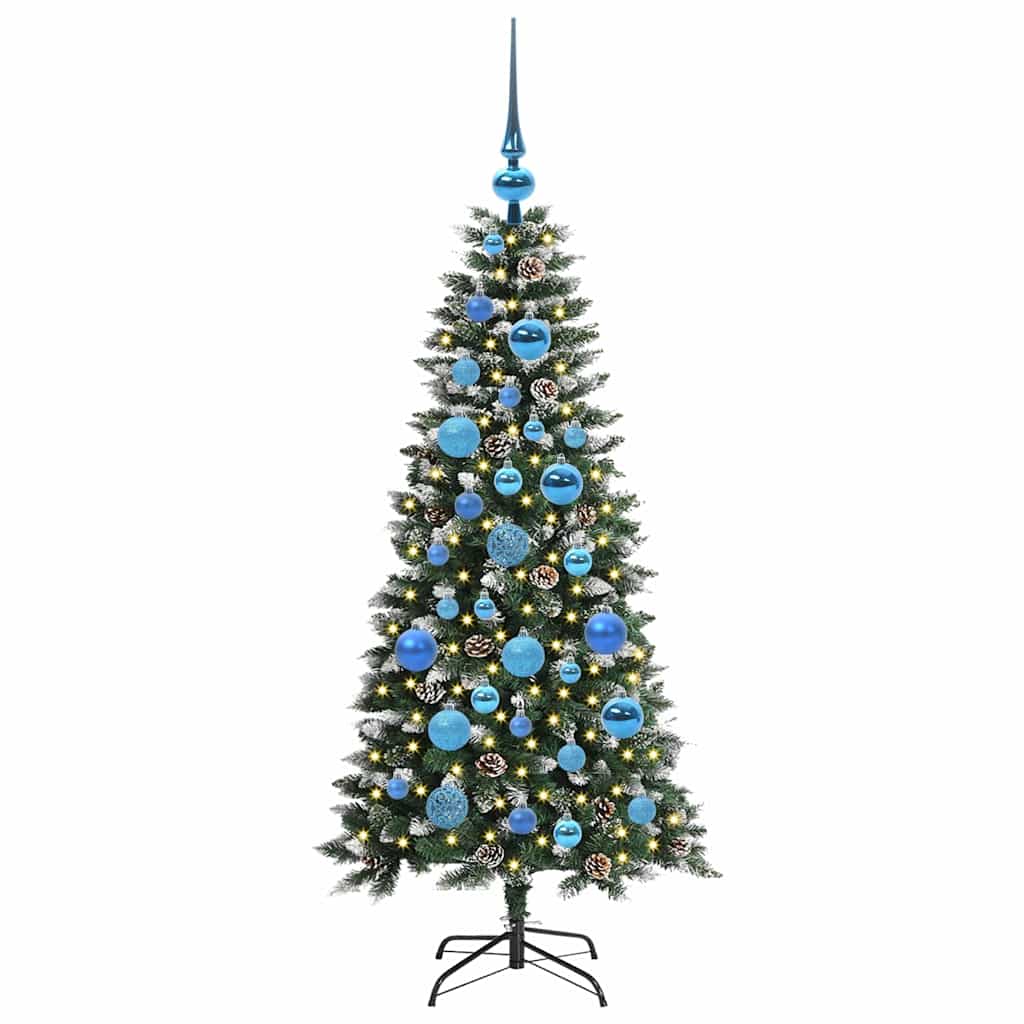 Albero di Natale artificiale VidaXL con 150 LED verdi, 120 cm in PVC e plastica e acciaio