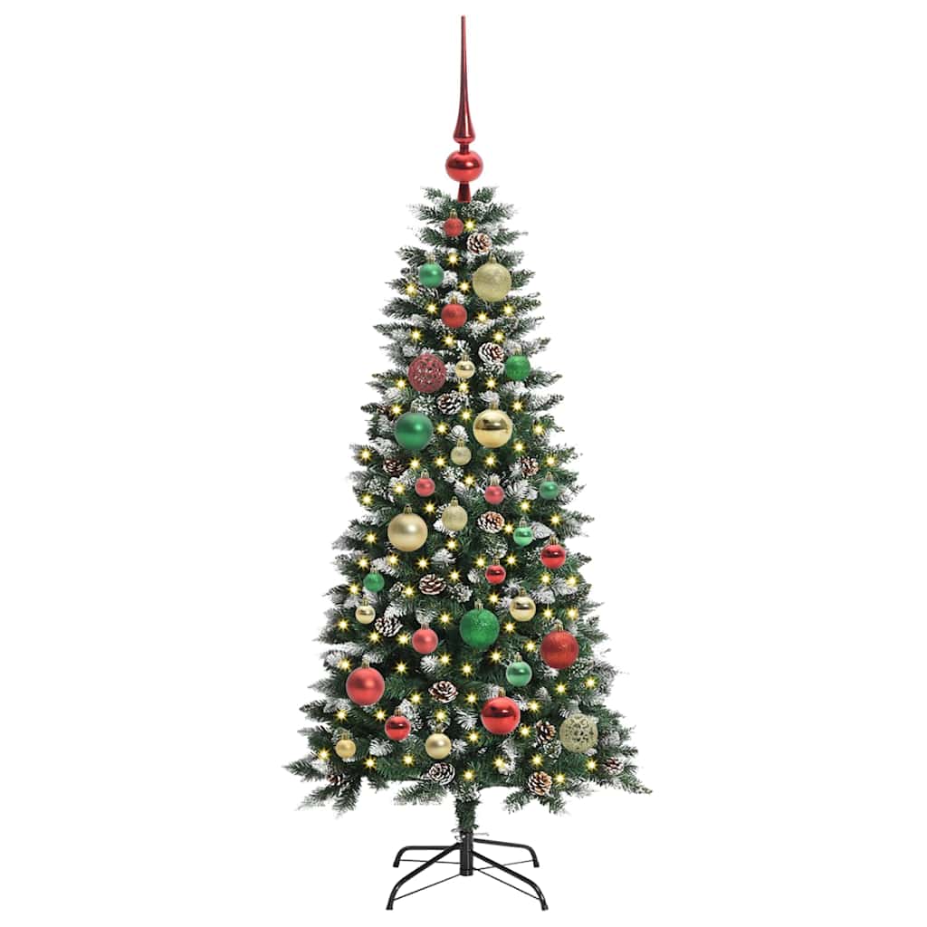 Albero di Natale artificiale VidaXL con 150 LED verdi, 120 cm in PVC e plastica e acciaio