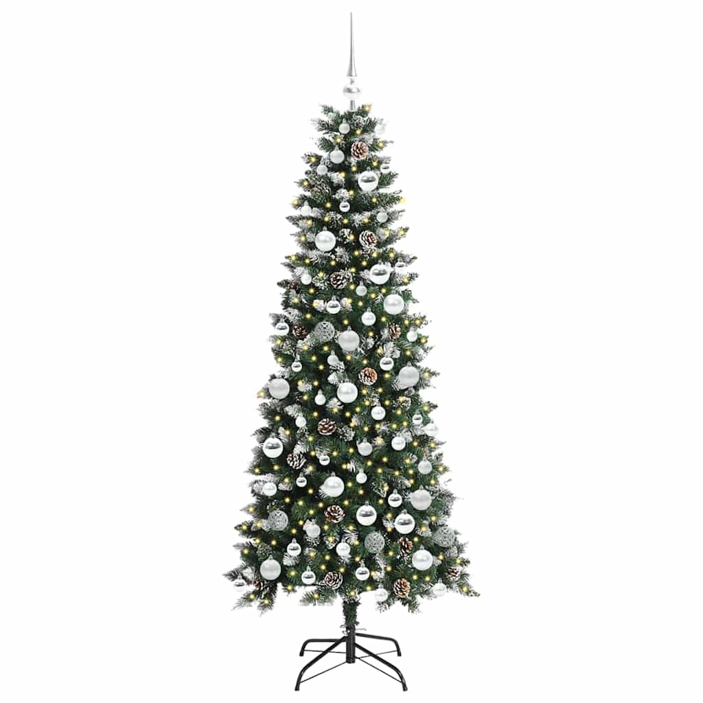 Albero di Natale artificiale Vidaxx con 300 LED verdi 180 cm in PVC e plastica e acciaio