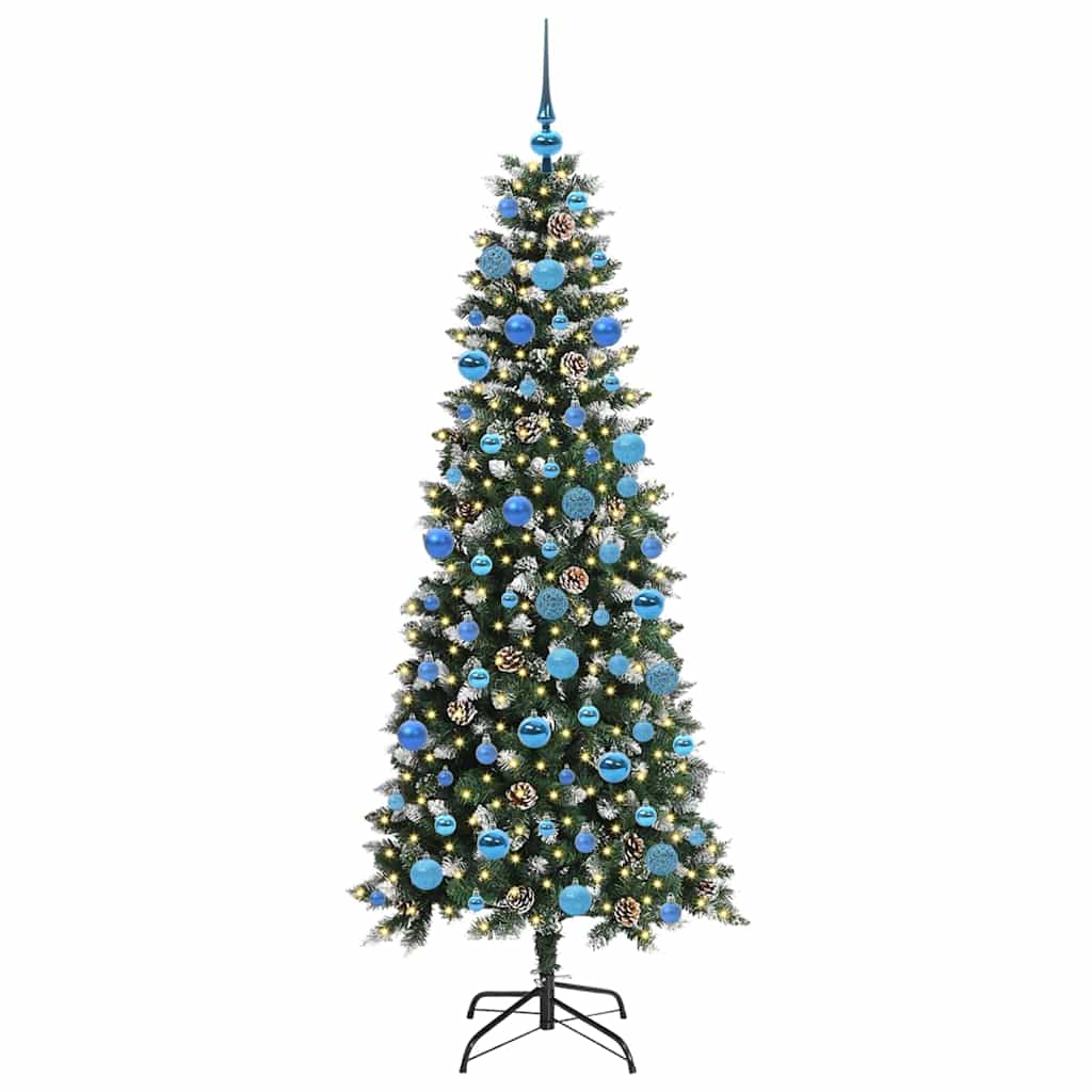 Albero di Natale artificiale Vidaxx con 300 LED verdi 180 cm in PVC e plastica e acciaio