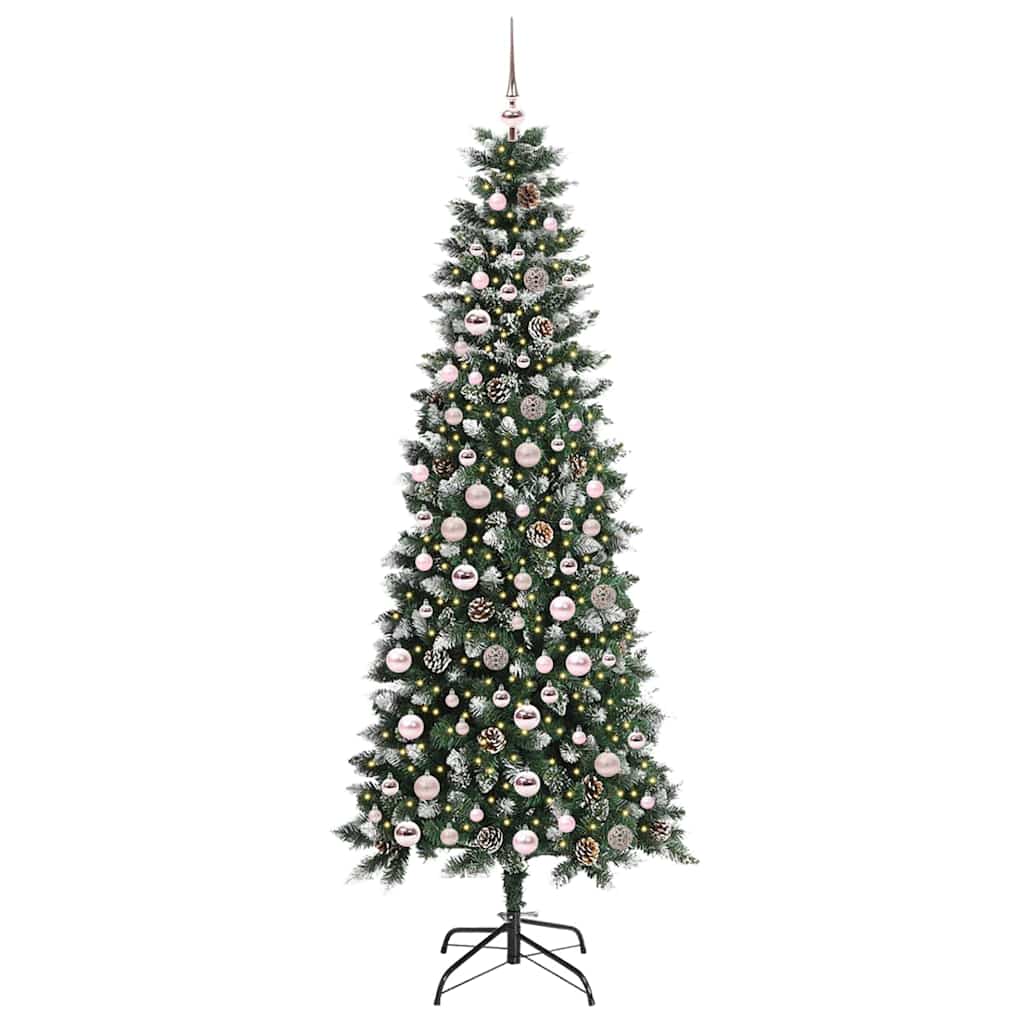 Albero di Natale artificiale VidaXL con 300 LED verdi, 210 cm in PVC e plastica e acciaio