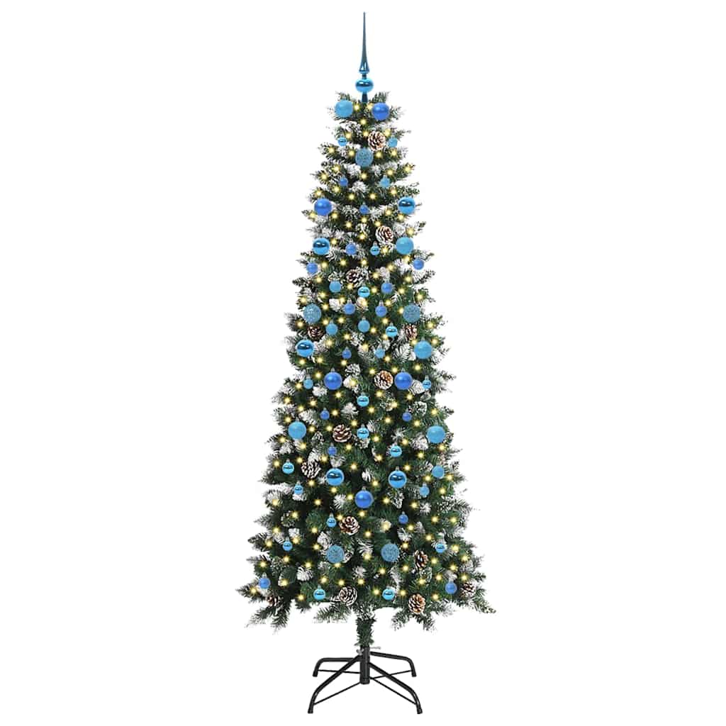 Albero di Natale artificiale VidaXL con 300 LED verdi, 210 cm in PVC e plastica e acciaio