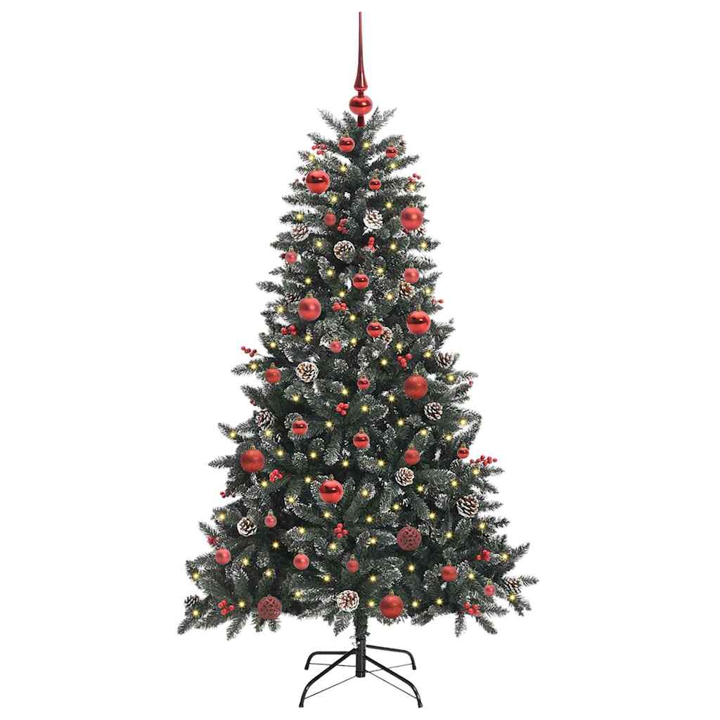 Albero di Natale artificiale VidaXL con 150 LED verdi, 150 cm in PVC e plastica e acciaio