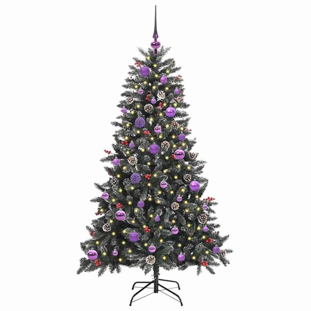 Albero di Natale artificiale VidaXL con 150 LED verdi, 150 cm in PVC e plastica e acciaio
