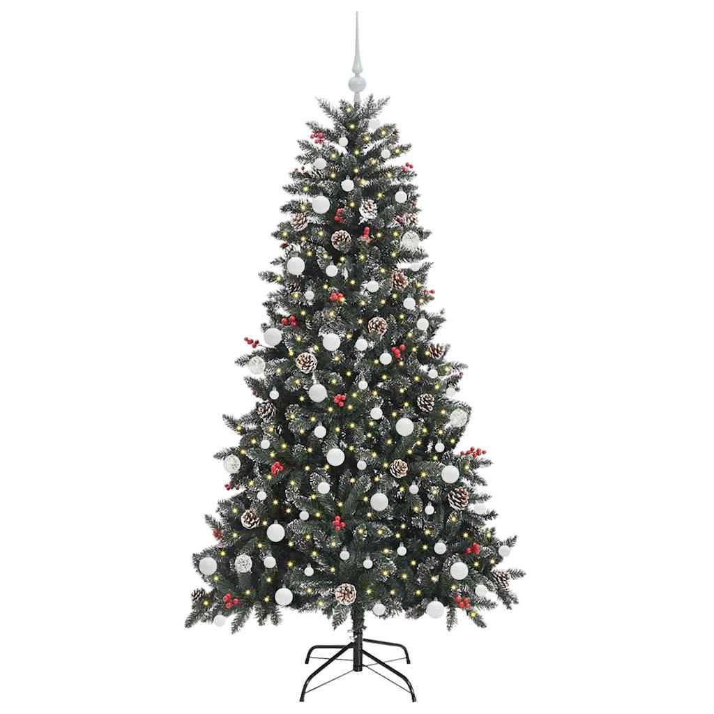 Albero di Natale artificiale Vidaxx con 300 LED verdi 180 cm in PVC e plastica e acciaio