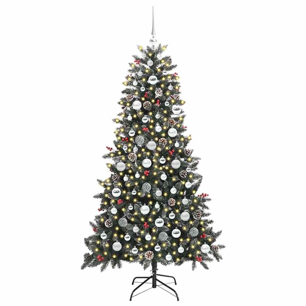 Albero di Natale artificiale Vidaxx con 300 LED verdi 180 cm in PVC e plastica e acciaio
