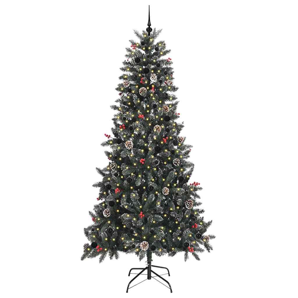 Albero di Natale artificiale Vidaxx con 300 LED verdi, 240 cm in PVC e plastica e acciaio