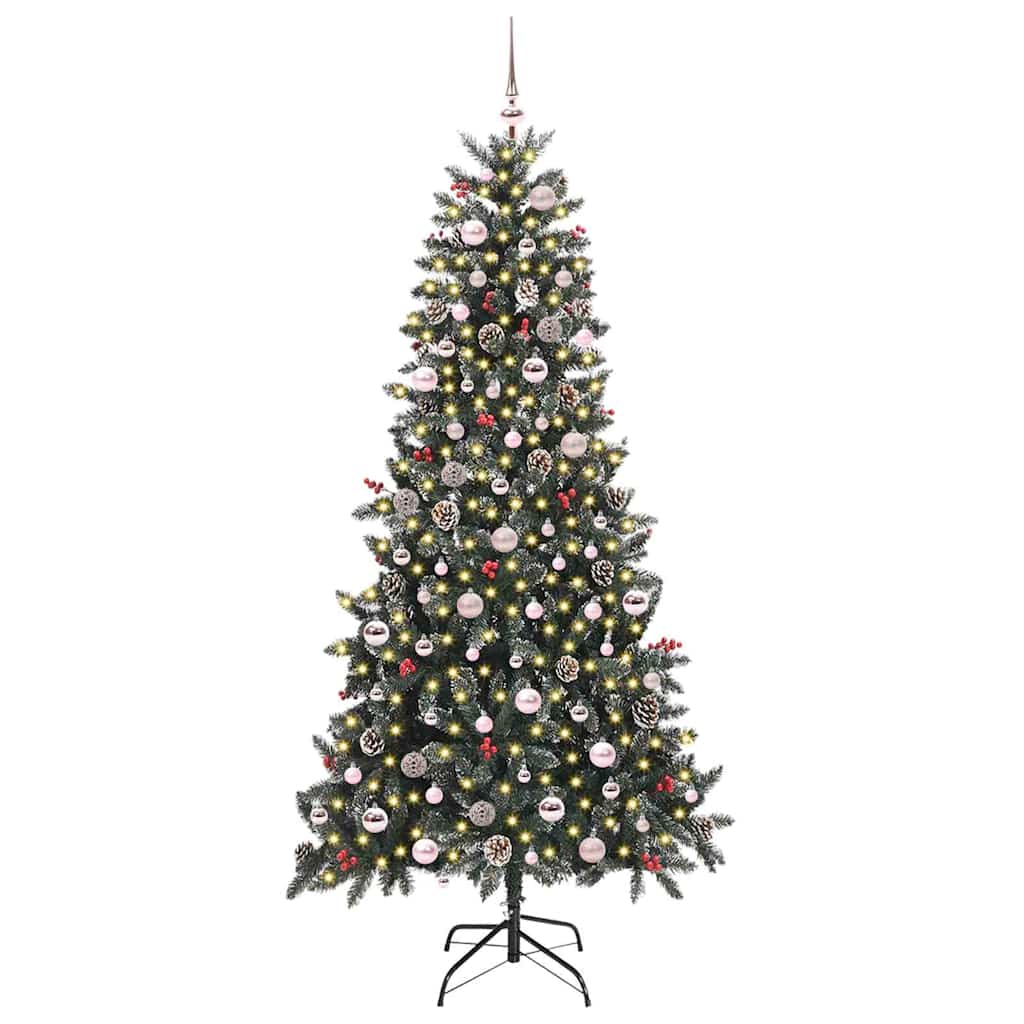 Vidaxl kunstkerstboom met 300 led groen 240 cm pvc en plastic en staal