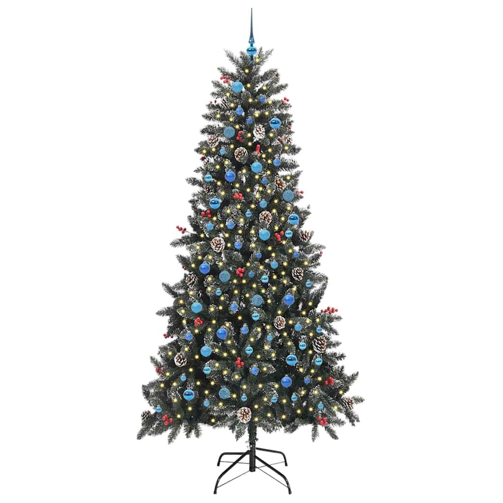 Albero di Natale artificiale Vidaxx con 300 LED verdi, 240 cm in PVC e plastica e acciaio