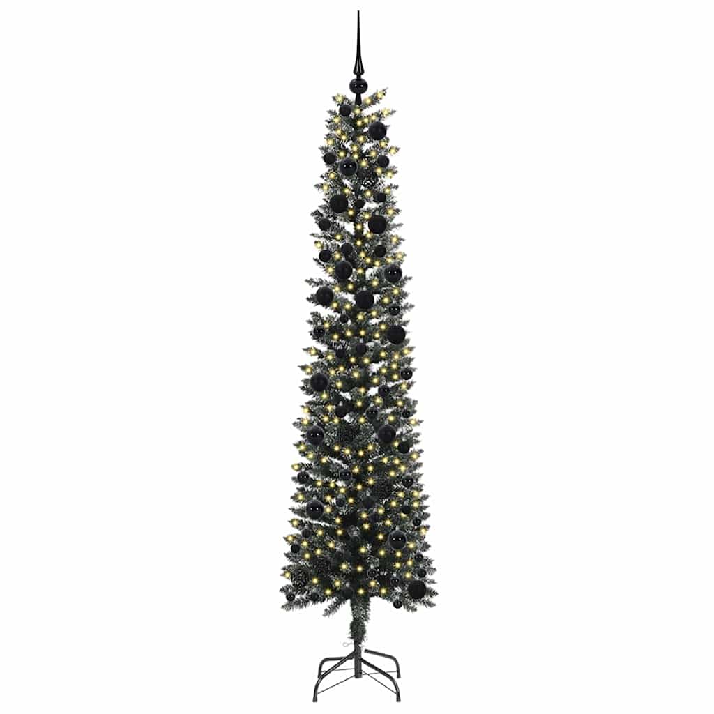 Albero di Natale artificiale Vidaxx con 300 LED verdi, 240 cm in PVC e plastica e acciaio