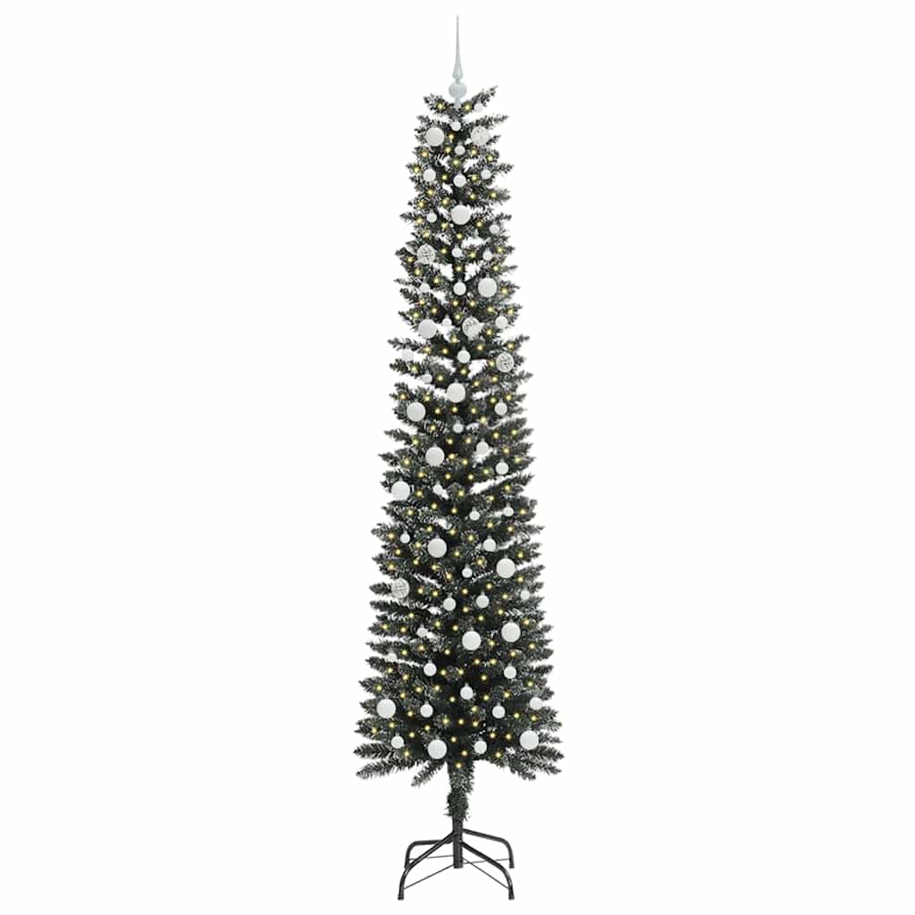 Albero di Natale artificiale Vidaxx con 300 LED verdi, 240 cm in PVC e plastica e acciaio