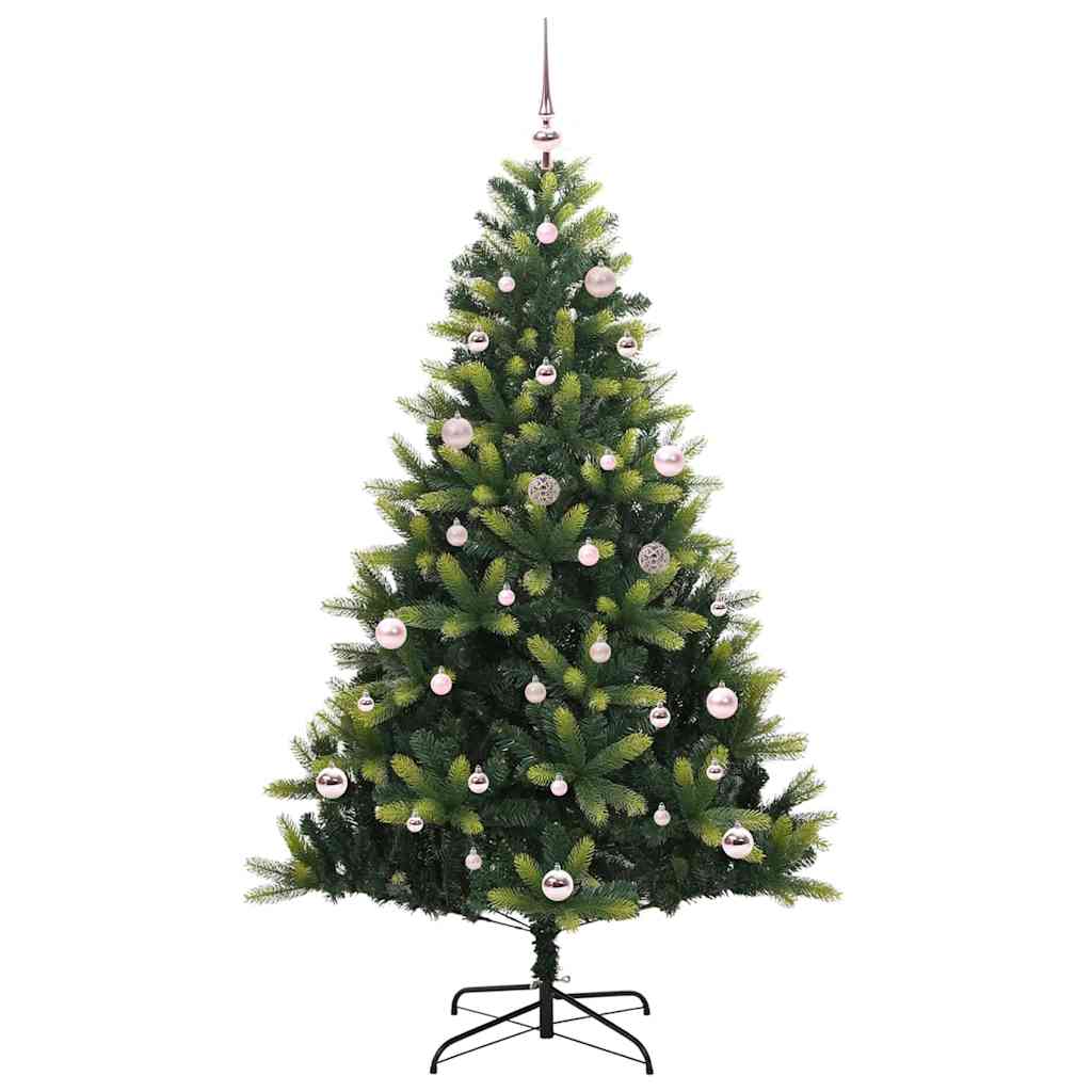 VidaXL Albero di Natale artificiale con cerniera 150 LED verde 150 cm PVC e PE