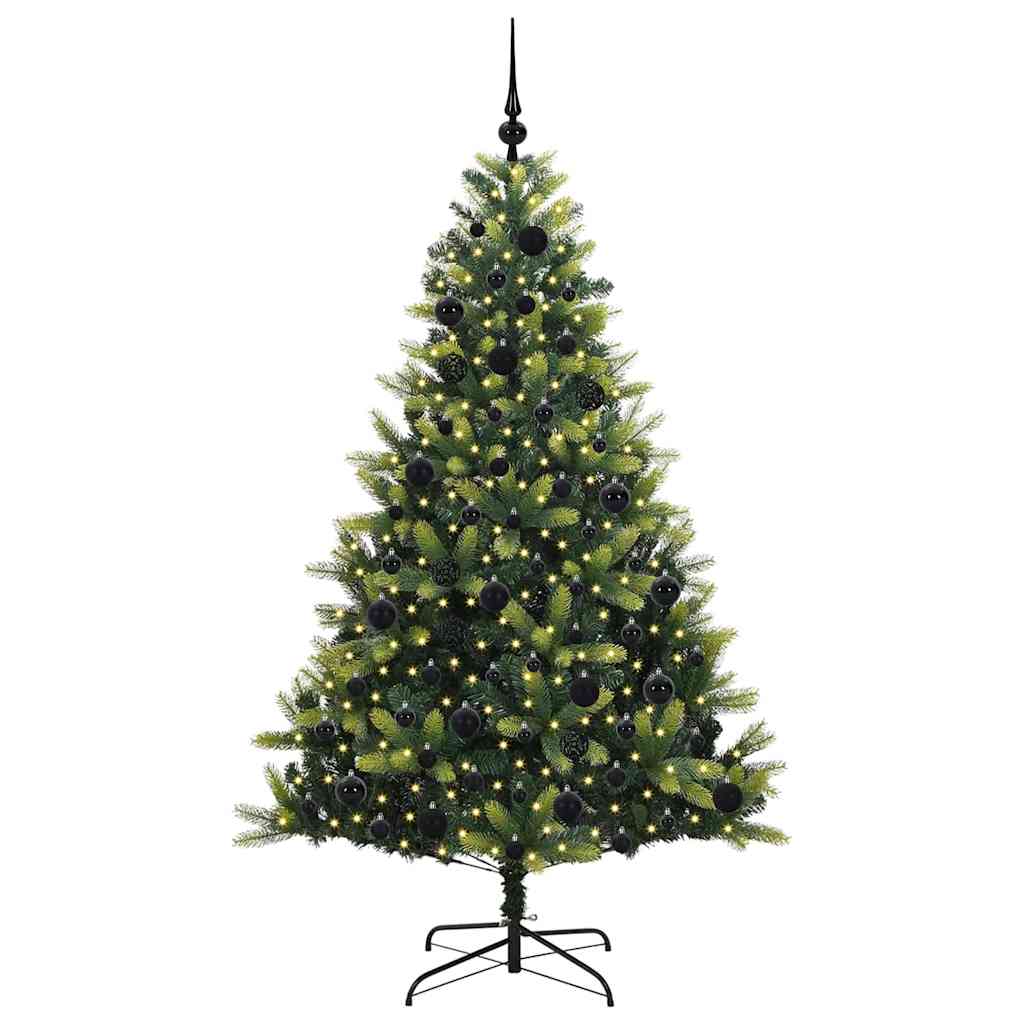 Vidaxl kunstkerstboom met scharnier 300 leds groen 180 cm pvc en pe