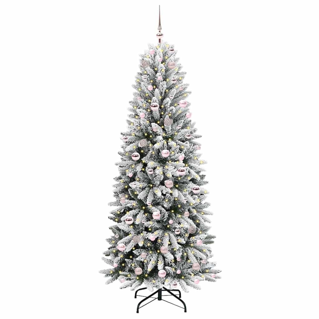 Albero di Natale artificiale Vidaxx bianco 210 cm PVC e plastica, acciaio e PE