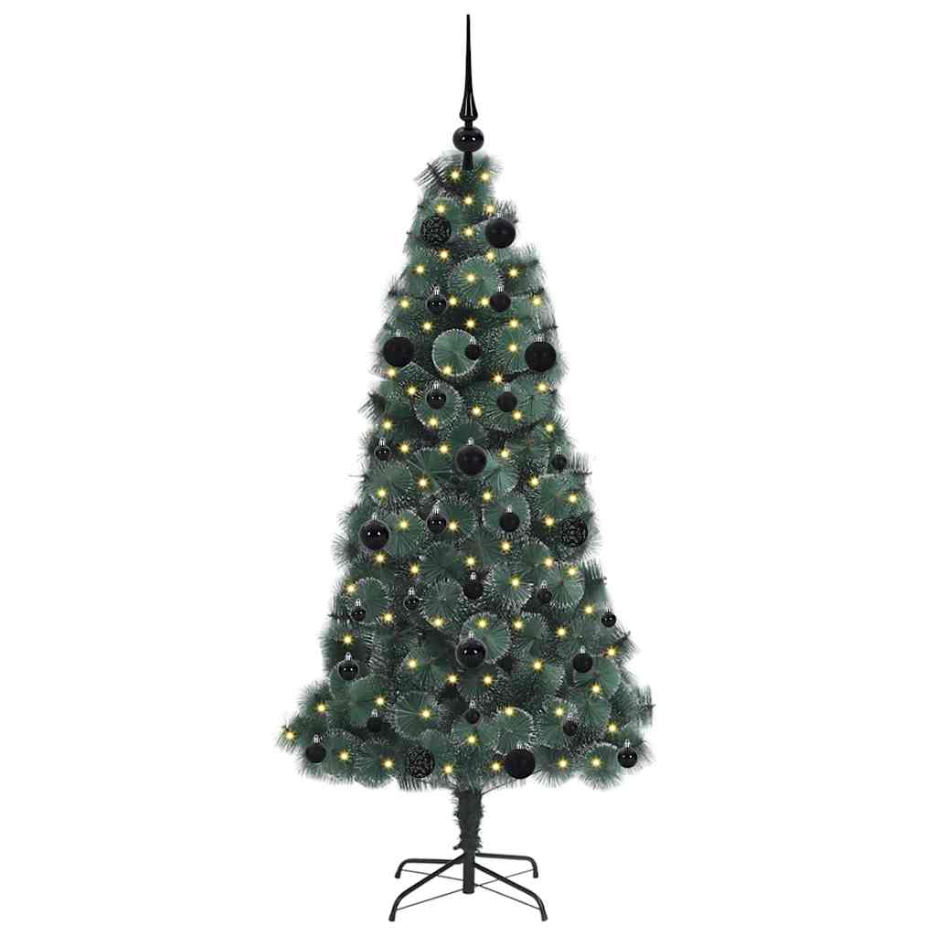 Vidaxx árbol de Navidad artificial preiluminado con juego de bolas verde 150 cm