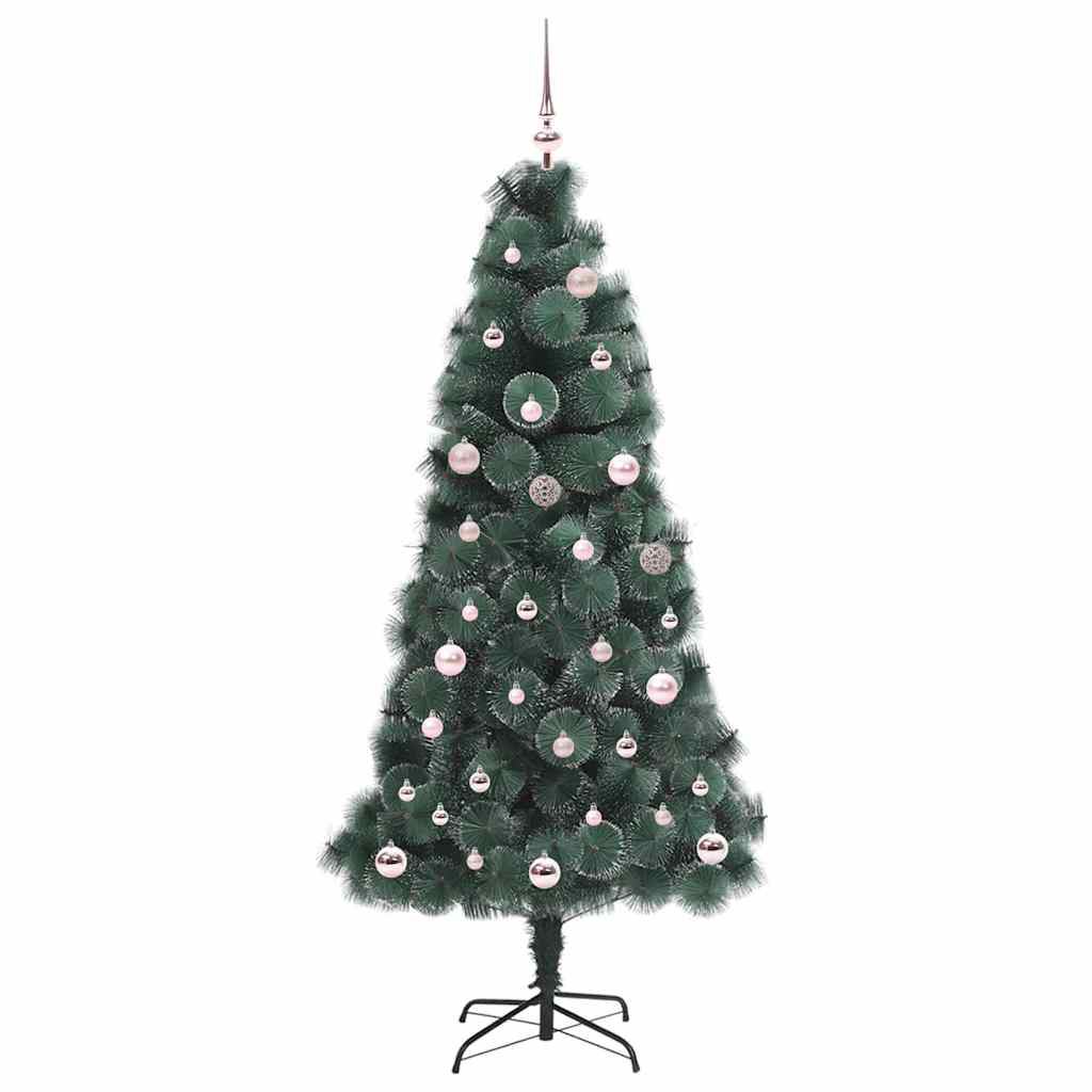 Vidaxx árbol de Navidad artificial preiluminado con juego de bolas verde 150 cm