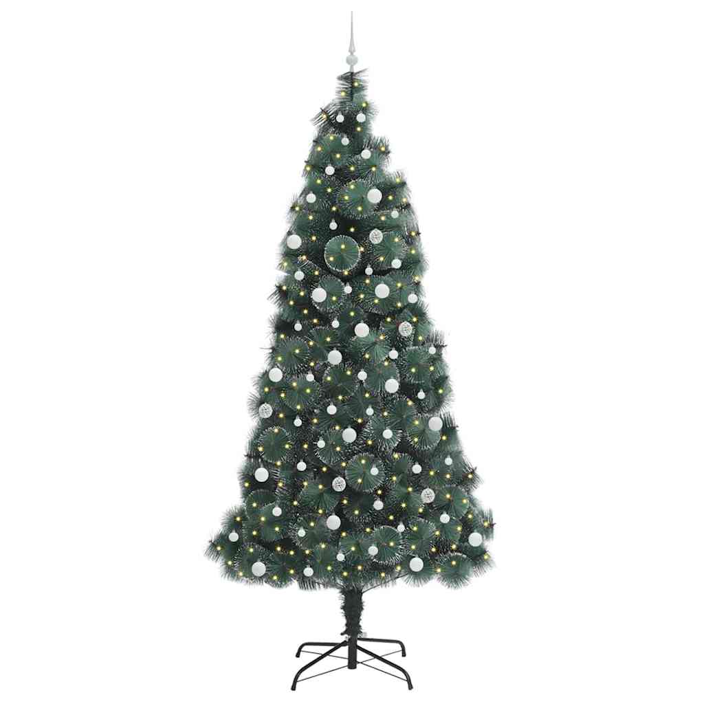 Vidaxx árbol de Navidad artificial con iluminación frontal y juego de bolas verde 240 cm