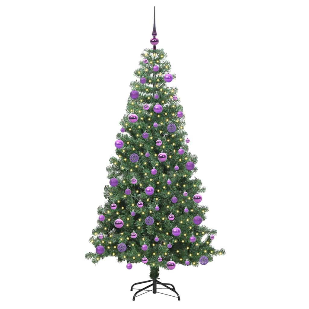 Albero di Natale VidaXL con 300 LED con PVC standard verde da 240 cm