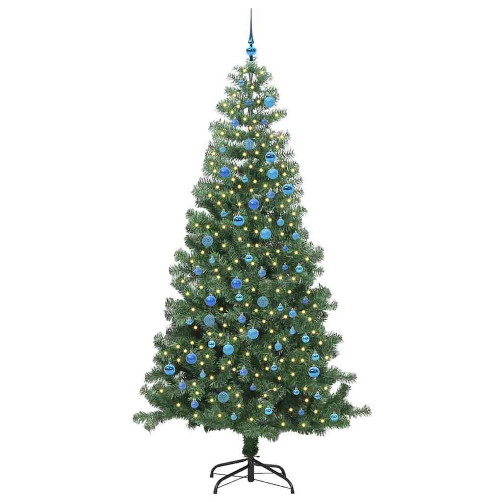 Albero di Natale VidaXL con 300 LED con PVC standard verde da 240 cm