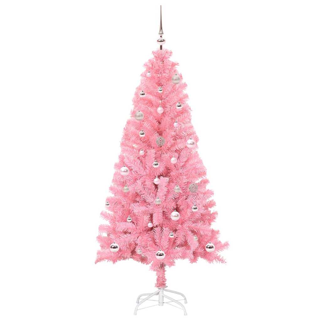 Vidaxl kerstboom met 150 led met standaard roze 150 cm pvc