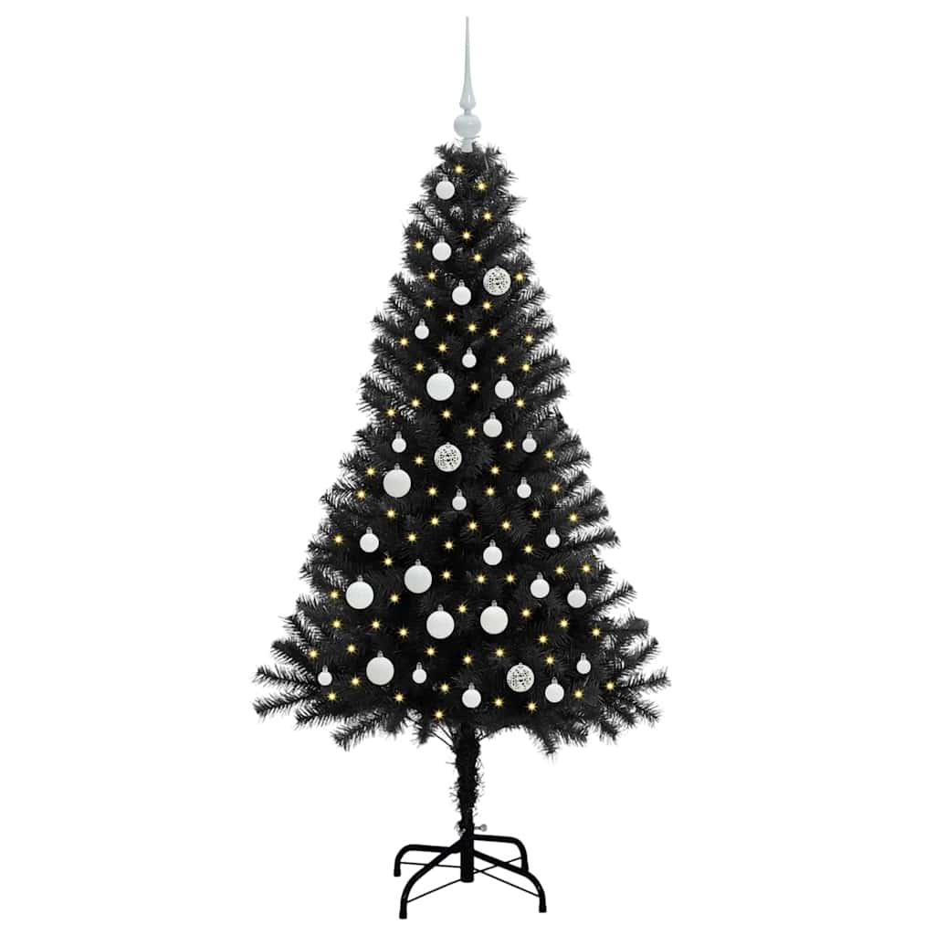 Albero di Natale Vidaxx con 150 LED con PVC standard nero da 150 cm