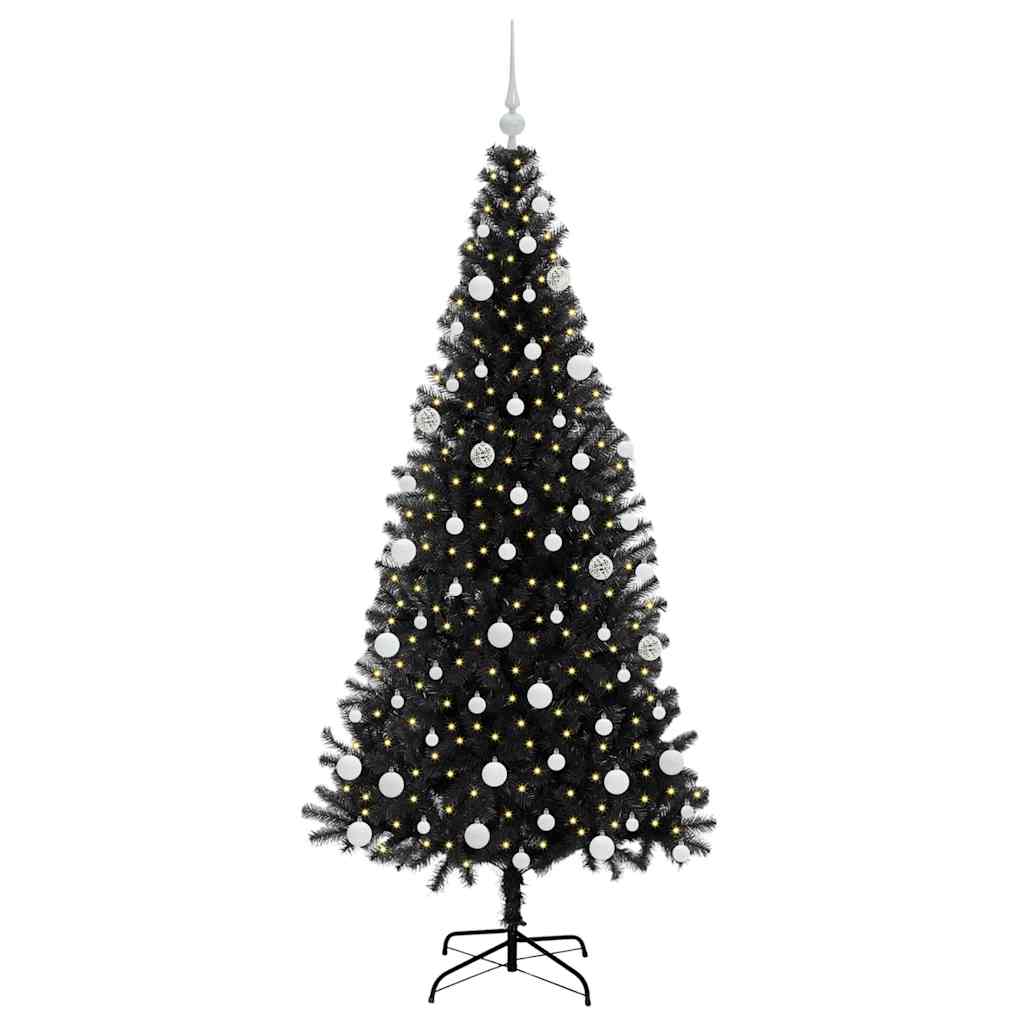 Vidaxl kerstboom met 300 led met standaard zwart 180 cm pvc