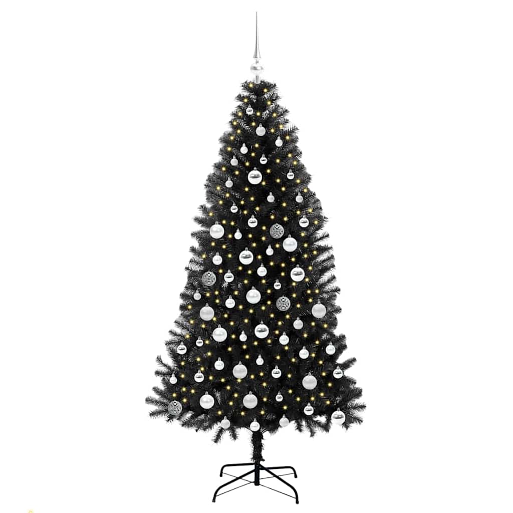 Vidaxl kerstboom met 300 led met standaard zwart 180 cm pvc