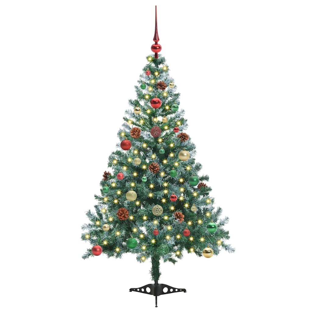 Albero di Natale artificiale Vidaxx con 150 LED verdi, 150 cm in PVC e acciaio