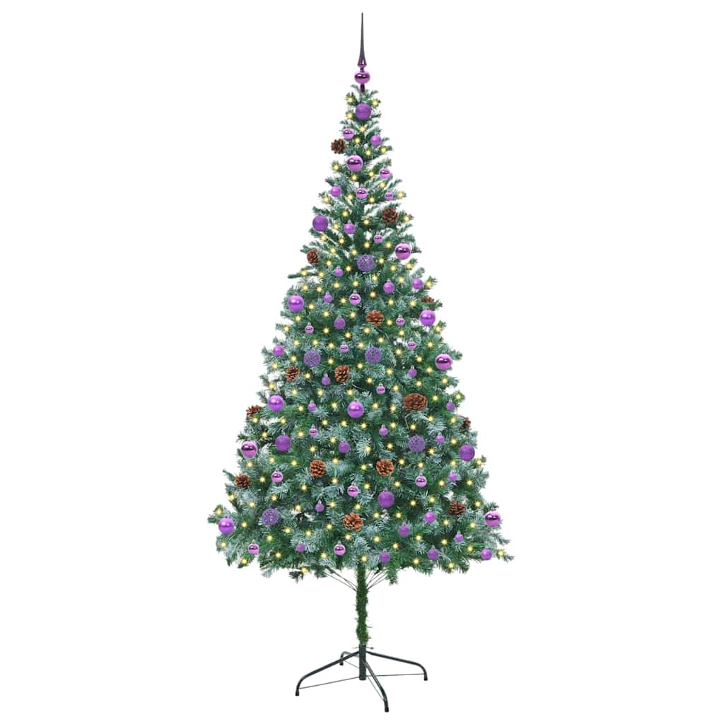 Albero di Natale artificiale Vidaxx con 300 LED verdi, 210 cm in PVC e acciaio